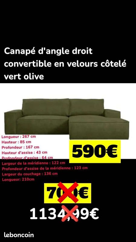 CANAPES angle,convertible,express,cuir (image 7)