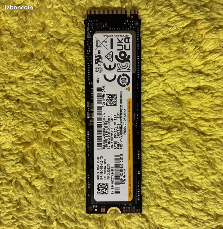 512gb 512go Santé 100% Disque Ssd M2 M.2 2280 Pcie Nvme Samsung pm9a1 gen4x4 (image 1)