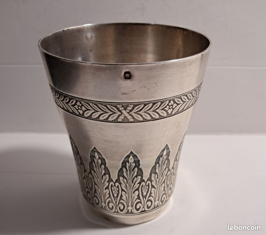 Timbale En Argent Massif Minerve – Vintage, Fabrication 1850-1899