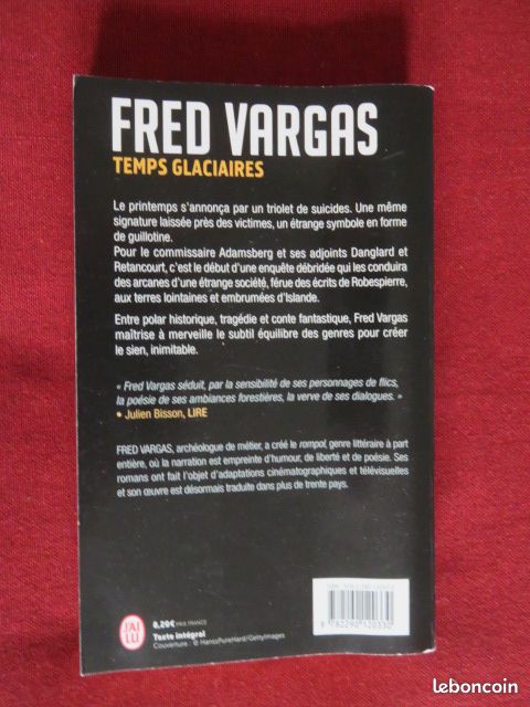 Fred VARGAS – Temps Glaciaires (J'ai Lu – Très Bon Etat) (image 2)