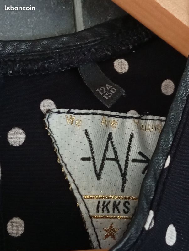 Robe Fille IKKS Taille 12 Ans - Beige, Coton Mélangé, Manches Ballon, état Excellent