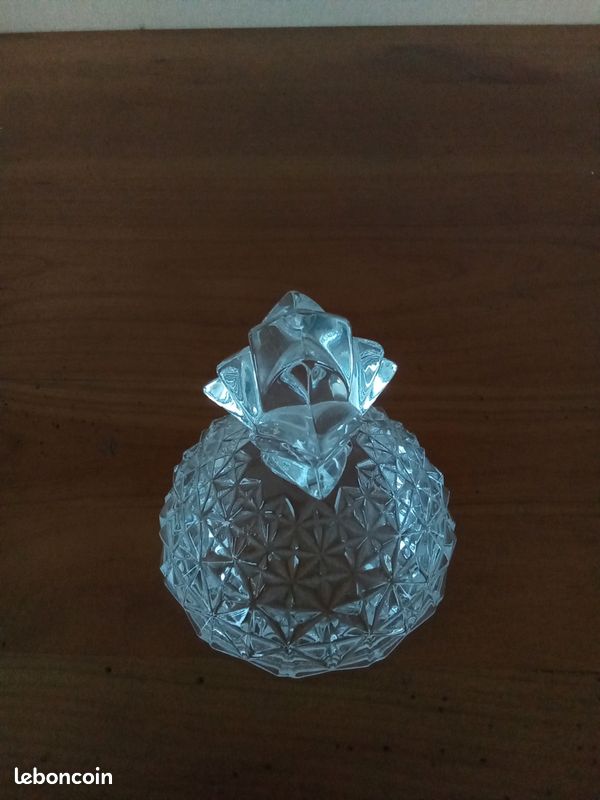 Bonbonnière ou sucrier en verre transparent, en forme d'ananas (image 5)