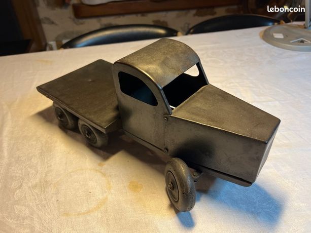 Ancien Jouet en Tôle mécanique Camion Benne 29cm de long