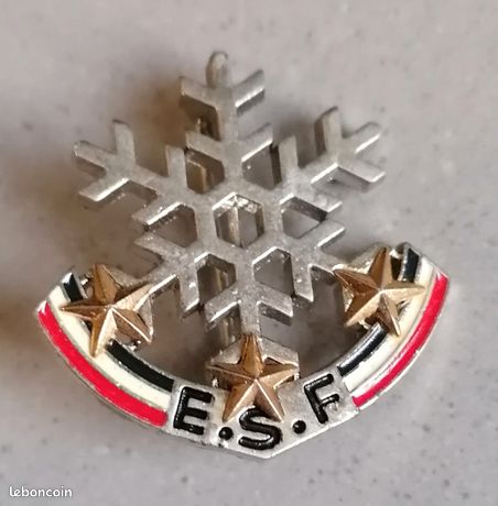 Insigne broche médaille de ski ESF Flocon 3 étoiles brevet niveau test - Sport & Plein air