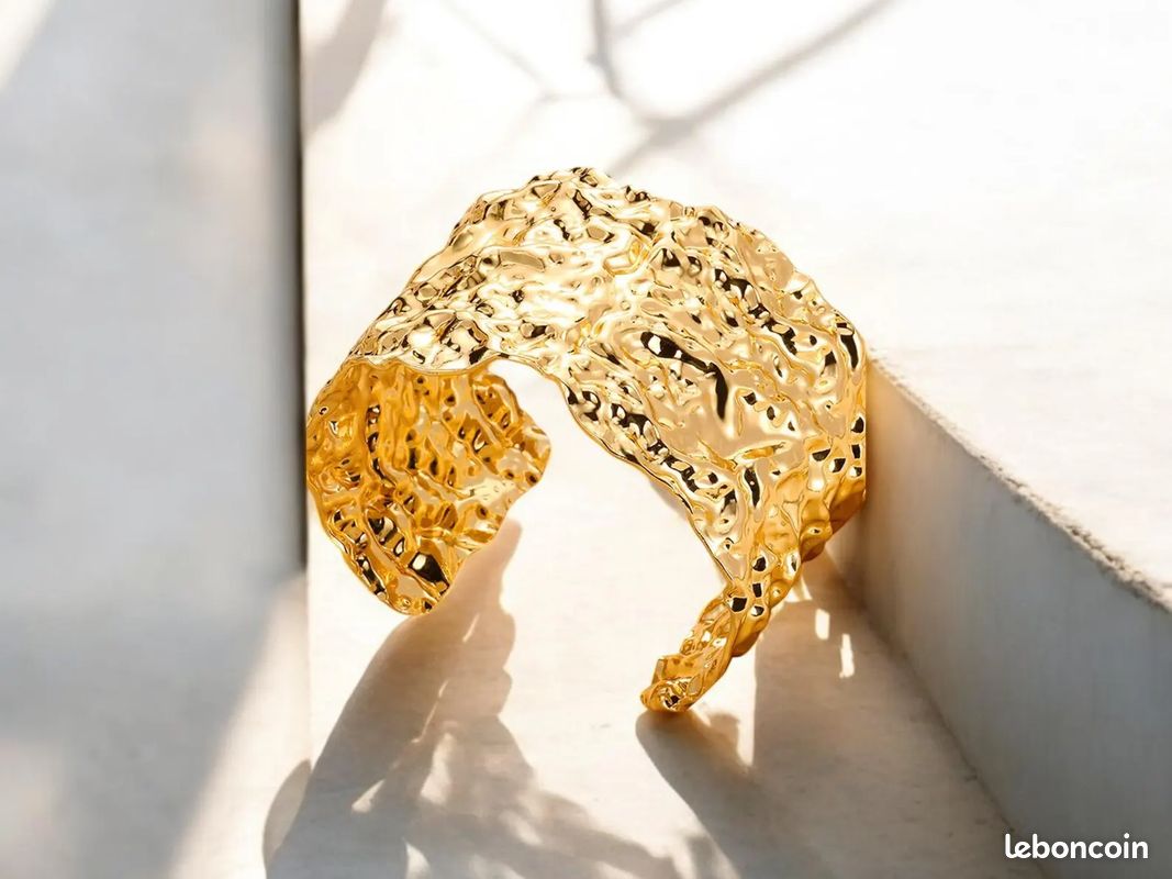 Bracelet ouvert reglable à motif bosse classique exquis pour femme