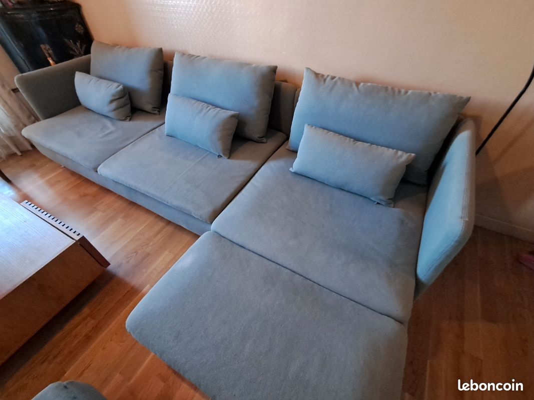 Magnifique canapé en cuir noir acheté il y a 9 mois | Acheter sur