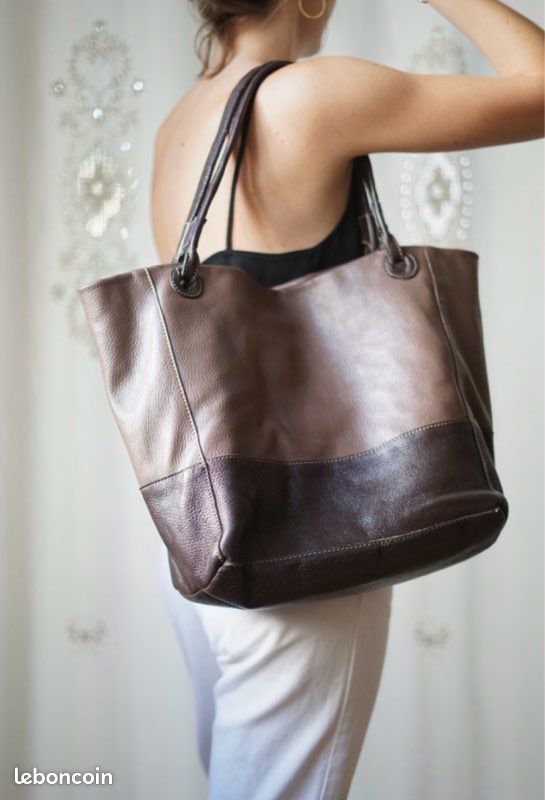 grand sac cabas fourre tout cuir