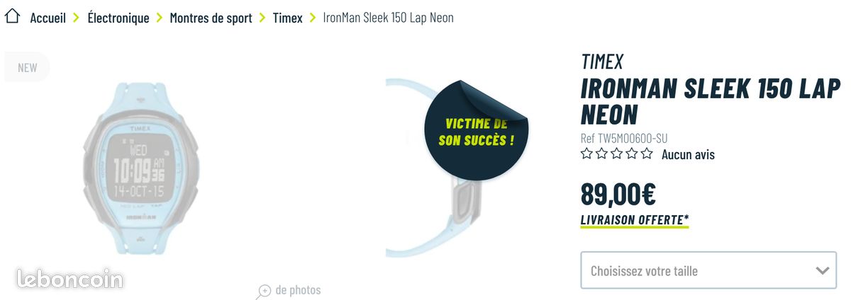 TIMEX BLEUE série spéciale anniversaire des 30 ans Collection