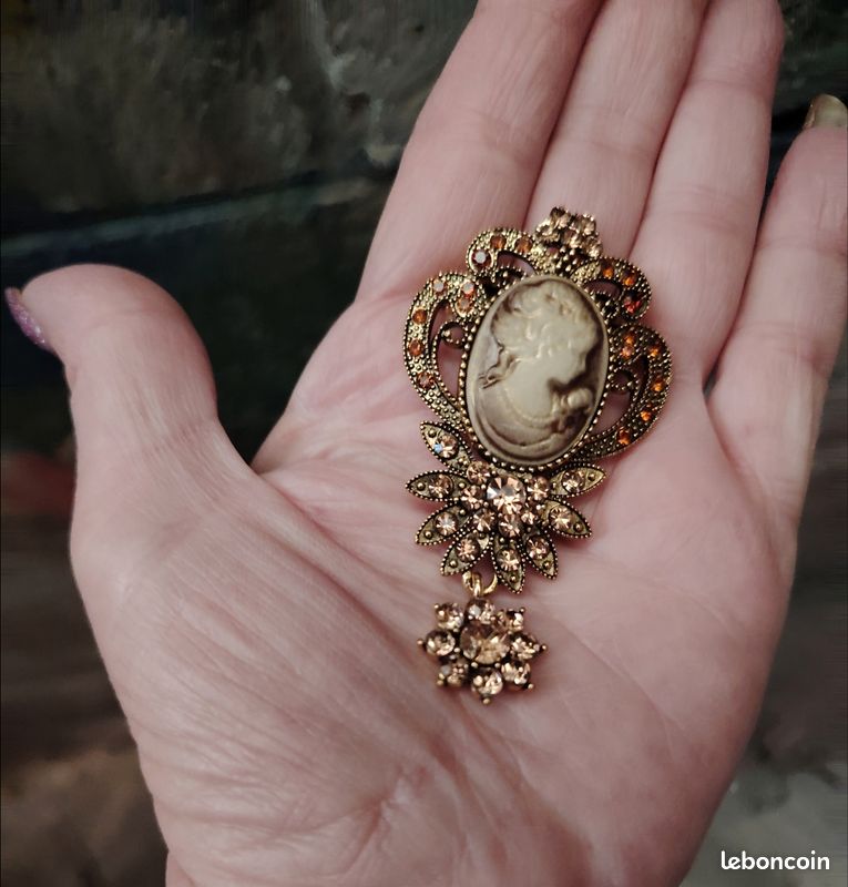Acheter Broche Vintage Pour Femme, élégante, Tête De Beauté, Broches D'art Camée Pour Femmes, Bijoux De Fête De Mariage