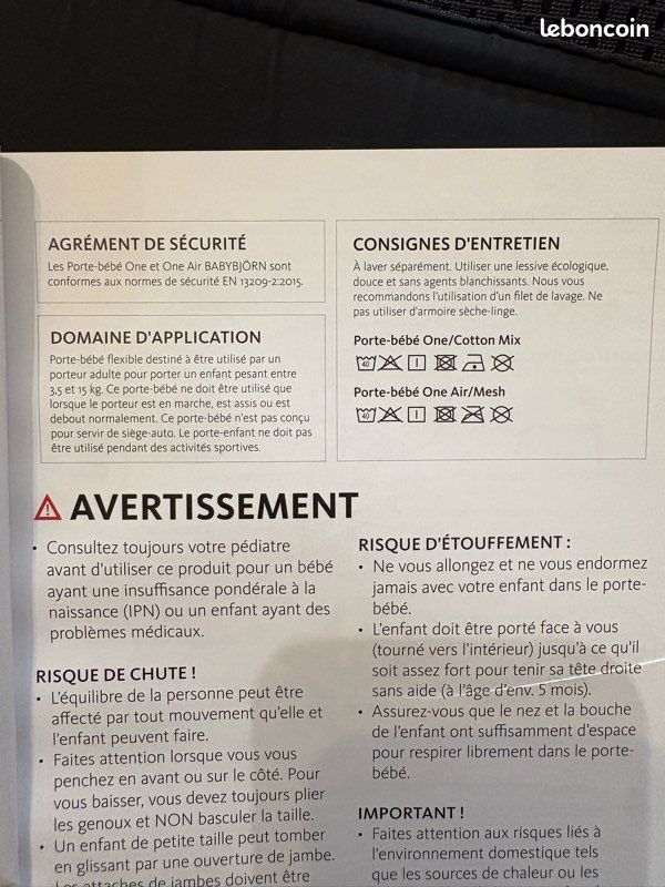 Démolition Porteur Pour BÃ©bÃ© An Porte Bébé Baby Carrier One Air