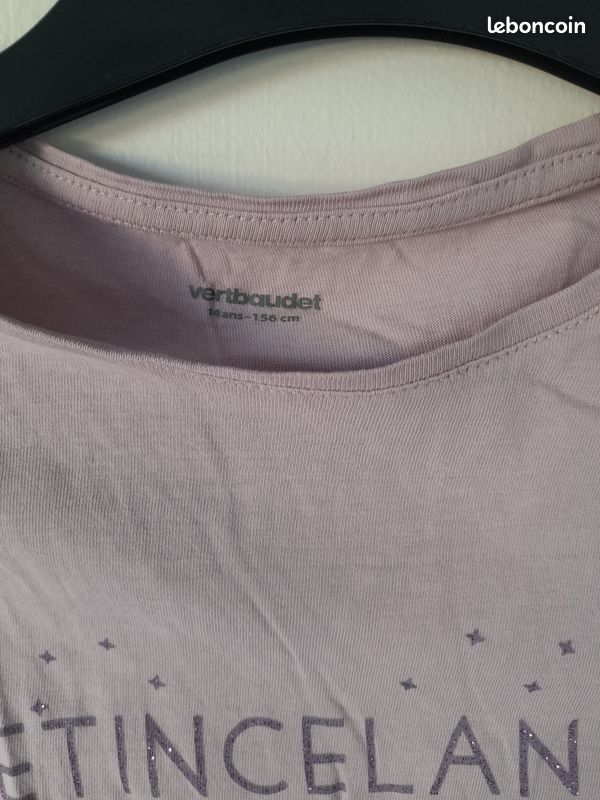 VERTBAUDET Lot De 4 T-Shirts Fille Blanc 14A - Coton Confortable Et Doux