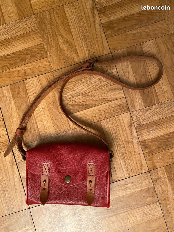 Paul Marius Sac A Main Rouge Cuir Paul Marius Mon Premier Paul
