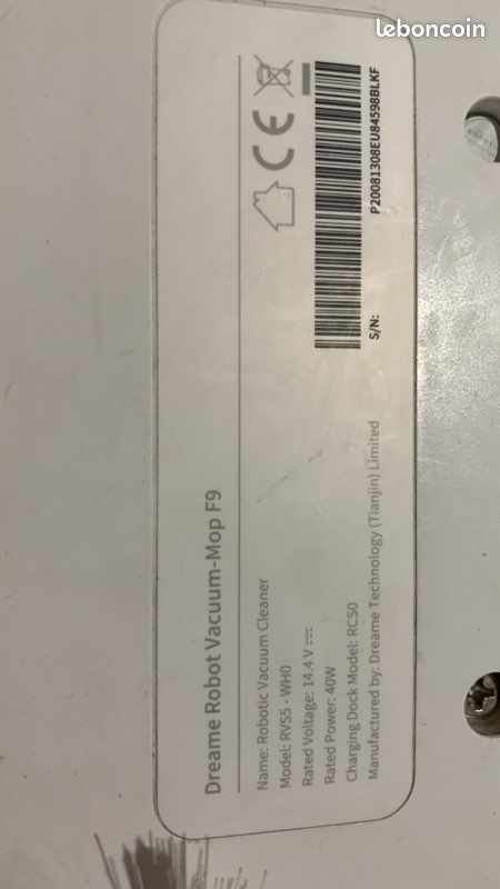 Robot aspirateur marque dreame Vacuum-mopf9 très peu utilisé, parfaitement fonctionnel (image 3)