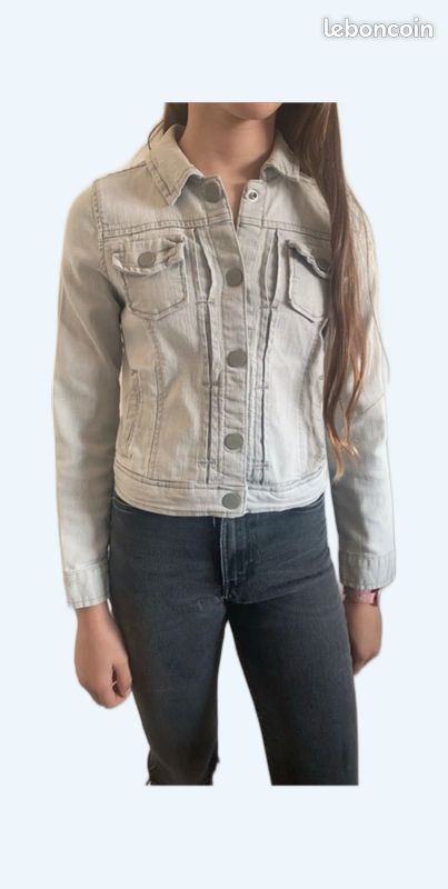 Veste en jean grise, enfant fille 10 ans, GapKids, neuve (image 1)