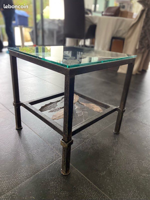 Table basse fer forgé et verre (image 4)