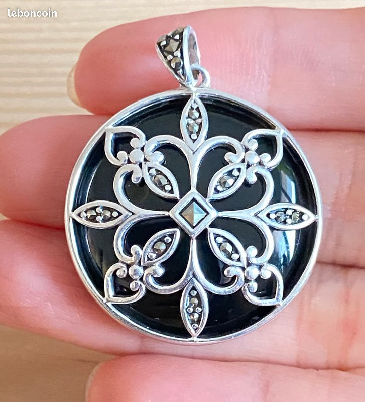 Pendentif en argent 925 avec onyx (image 7)