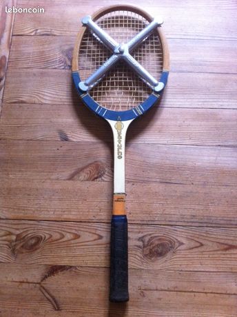 RAQUETTE DE TENNIS Darsonval années 20 à 30. Avec presse Zephyr - Rare