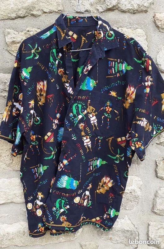 Chemises homme grandes tailles à tissu imprimé