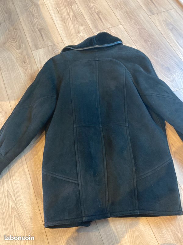 Manteau Femme En Cuir Peau D'Âne Paris - Taille 40, Occasion Très Bon état, Couleur Noir, Style Trench élégant