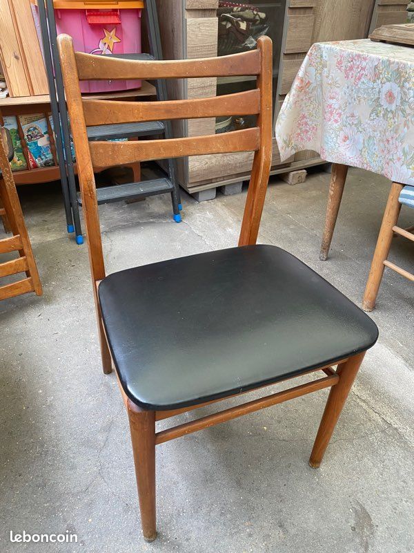 Table + chaises style scandinave vintage (image 1)