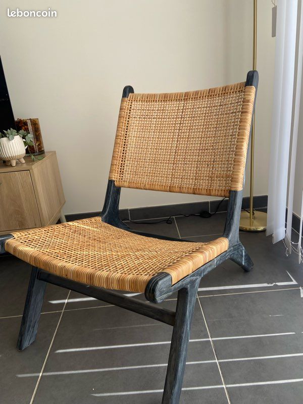 Fauteuil bois et canage (image 1)