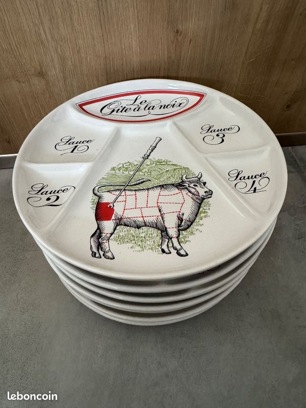 Assiette en porcelaine style palette de peintre - L 29,5 x l 25,8 x H 4 cm - Bla