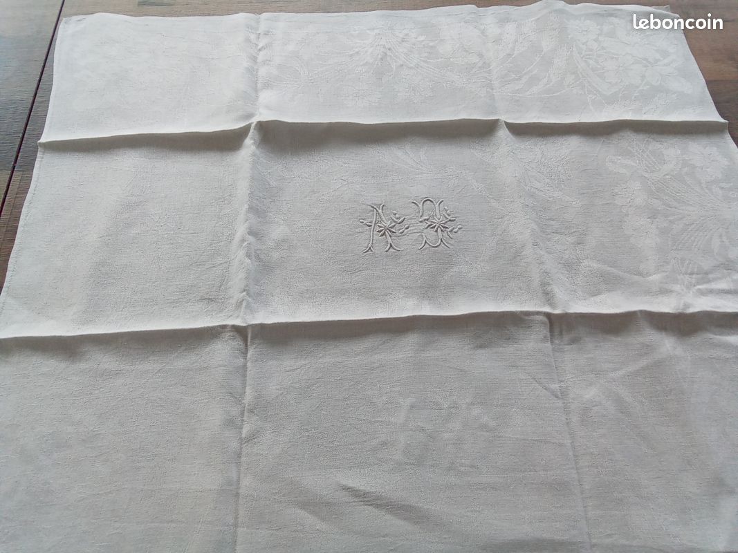 Lot De 5 Serviettes De Table Anciennes Monogrammées – Linge De Maison Ancien
