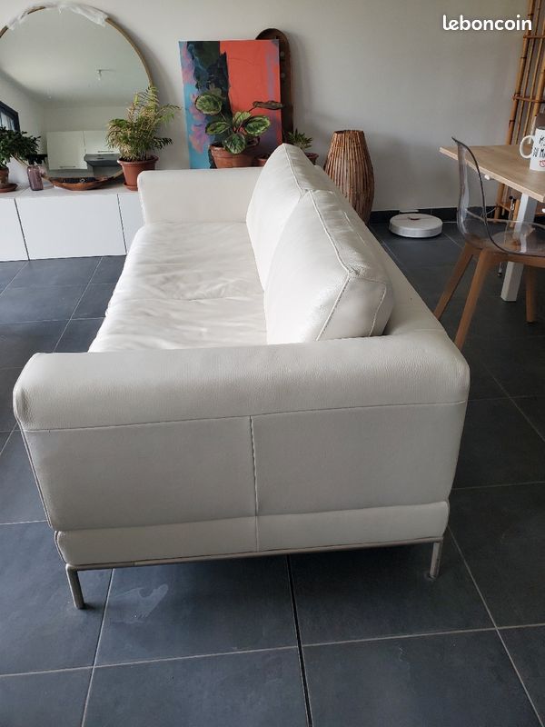 Canapé cuir ikea blanc 3 places (image 3)
