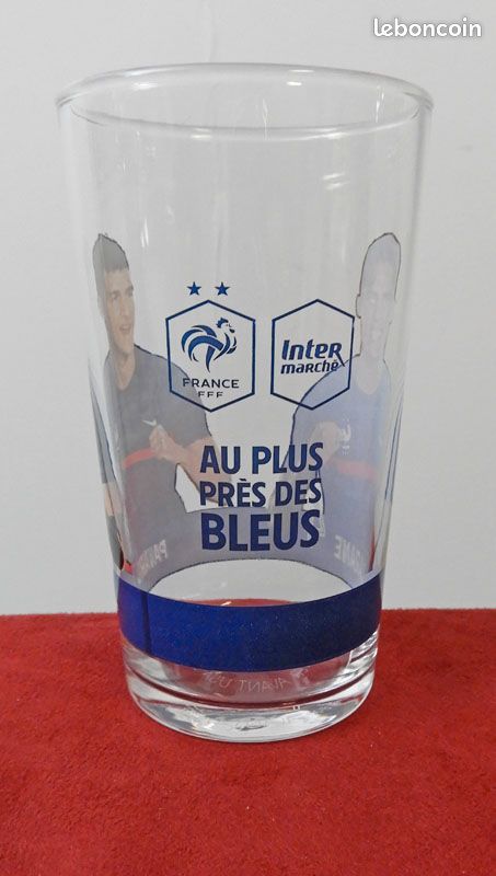Gobelet Euro 2022 équipe De France FFF, Verre Intermarché, édition Pavard/Karchaoui, Neuf
