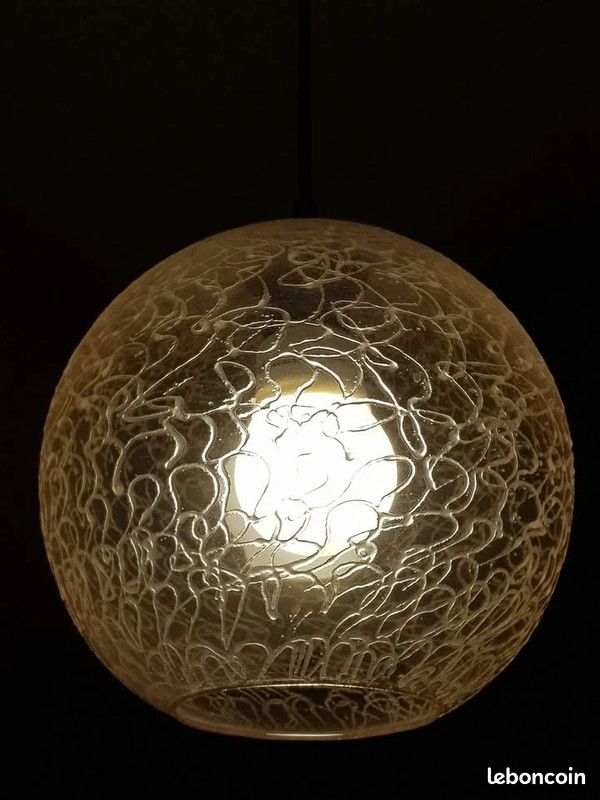 Globe verre champagne décor relief vintage (image 1)