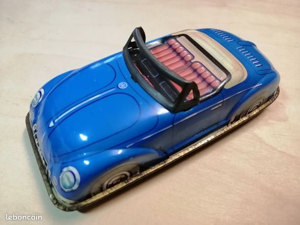 Jouet Ancien Voiture Cabriolet En Tôle – Tin Toy Rare (Occasion)