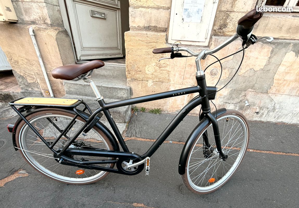 Vélo de ville Décathlon Elops Classic 900 aluminium - cadre haut L/XL - 6 mois, état neuf (image 1)