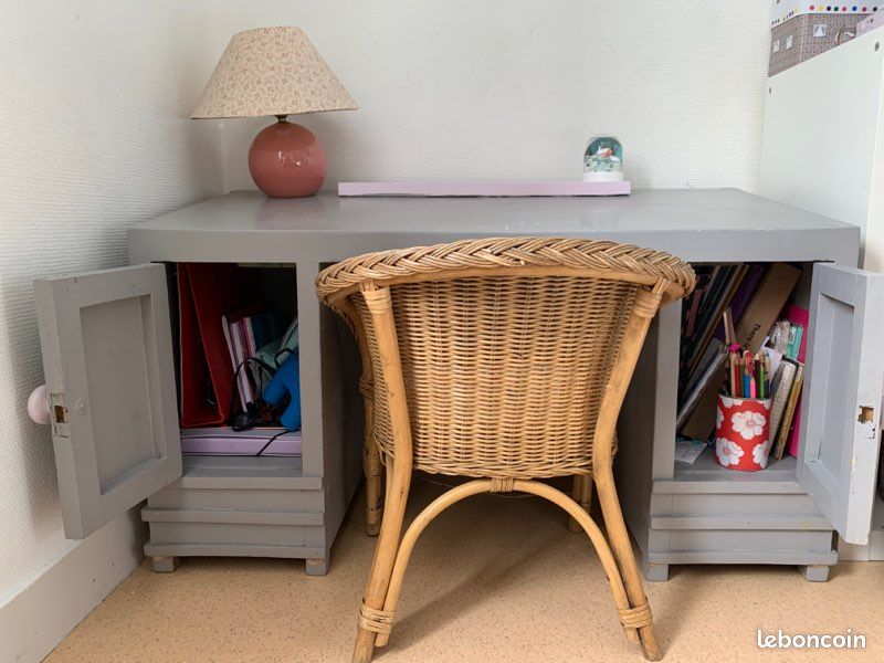 Bureau pour enfant en bois vintage (image 2)