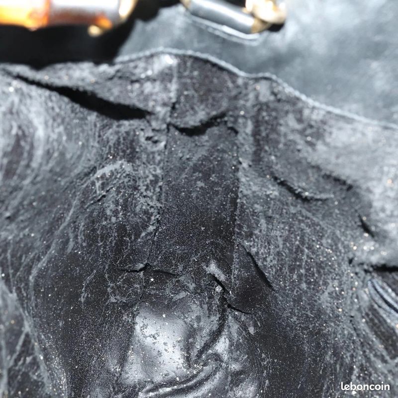 Sac à bandoulière GUCCI Bamboo en cuir Noir/Doré FM91 (image 20)