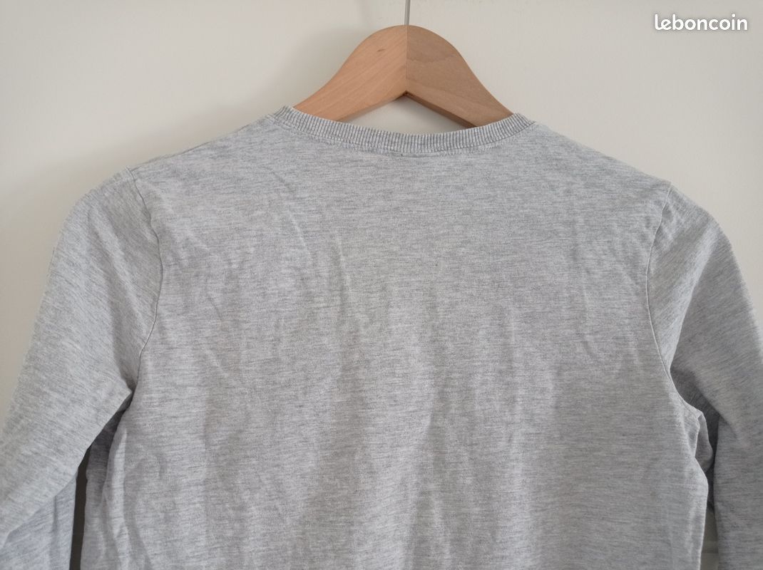 Pull t-shirt manches longues gris garçon 12 ans TAO Tape à l'oeil Bon état Ni tâche ni trou En coton (image 7)