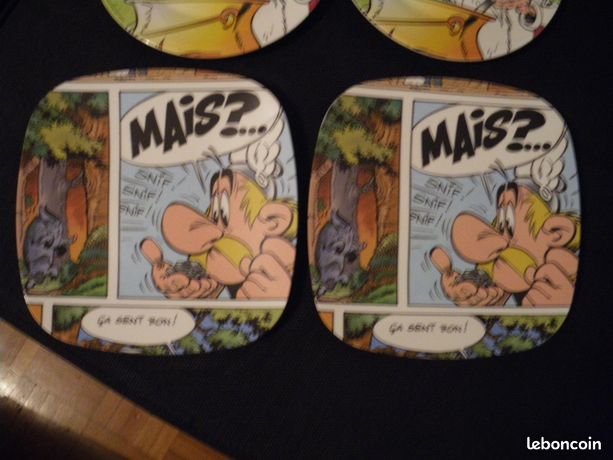 ASTERIX - 6 Assiettes Plates Porcelaine de Limoges - Obelix & Idefix Neuves EUR 84,00 - FR