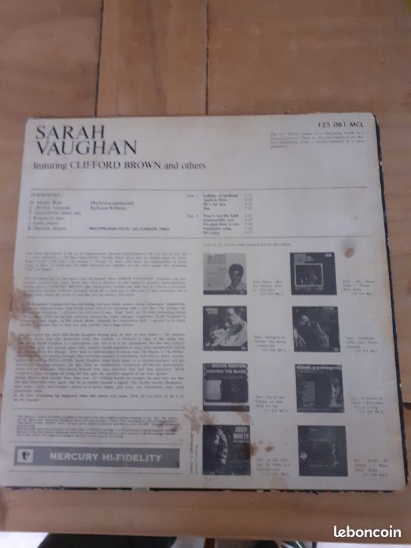 Vends 33 tours jazz Sarah vaughan (image 2)