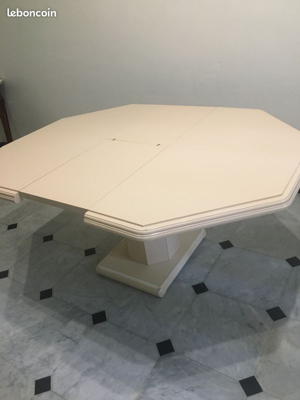 Table de salle à manger octogonale en vraie lacké (image 4)