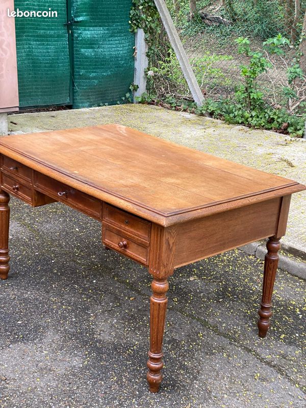 Bureau Louis XVI en chêne massif du 19ème (image 3)