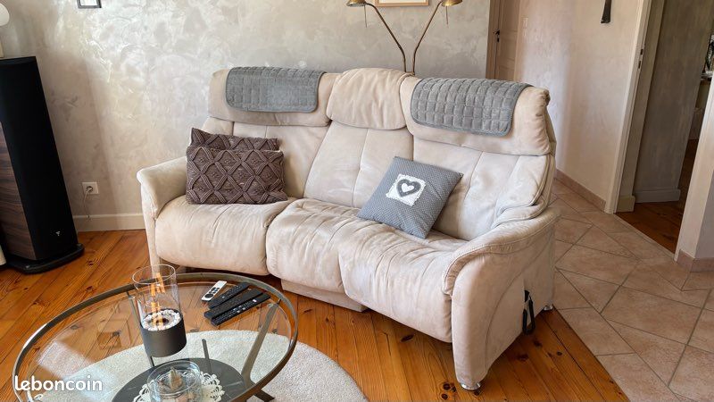 Canapé électrique Himolla 3 Places Tissu Gris – Quasi Neuf