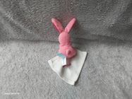 Doudou Plat Babynat Baby Nat - Lapin Poupi Rose/blanc, Attache Tétine (neuf)