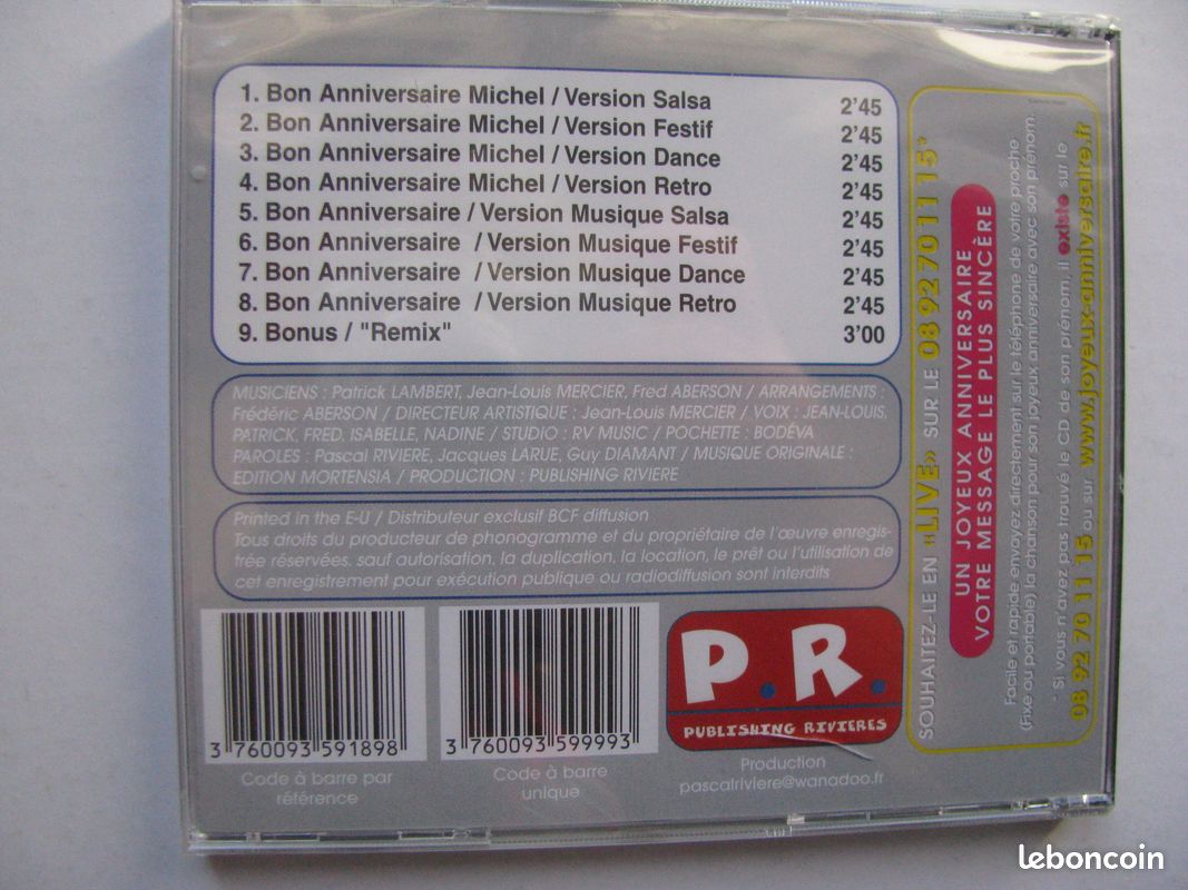 CD Bon Anniversaire MICHEL - 1601 (image 2)