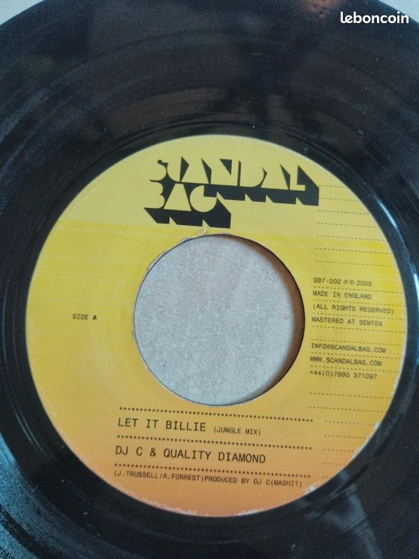 Vinyle 45 tours dancehall/jungle DJ c & quality diamond - let it Billie (image 2)
