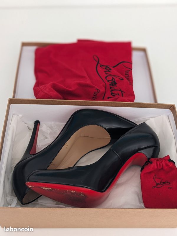 Christian Louboutin Decollete 868 100 - Black Jazz Calf - Taille 37.5 - Très bon état (image 8)