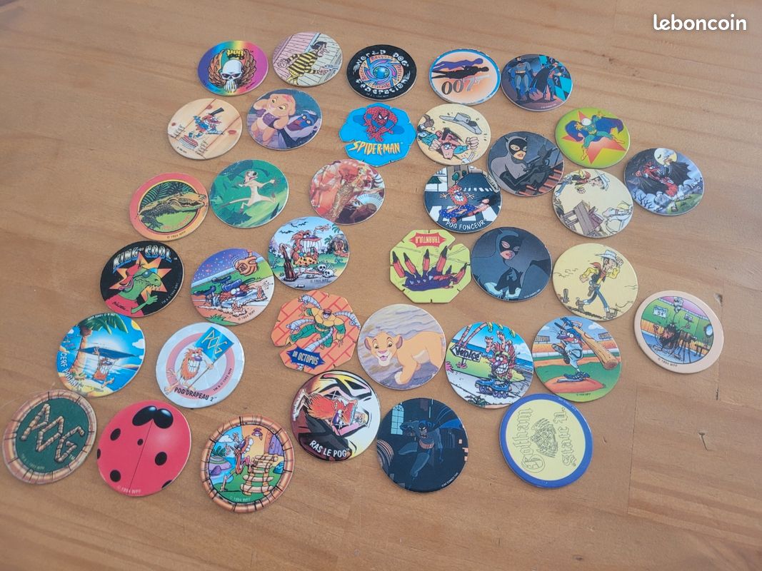 vintage lot ancien pog,s et kini en état moyen