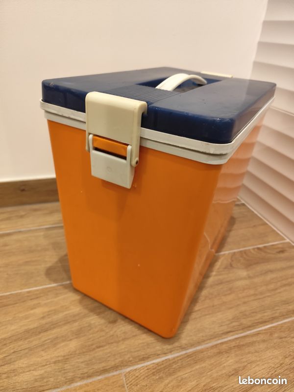 70ER RÖMER STAR Kühlbox 40x43 Koffer Kunststoff tragbar orange 70s