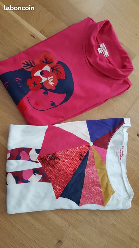 Lot jupe + 2 T-Shirt Fille 10 ans DPAM (image 4)