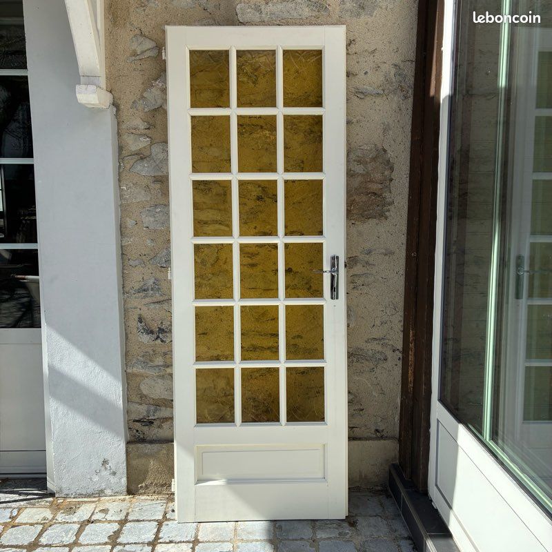 Porte intérieure vitrée bois – peinte blanc • classique - vintage (image 1)