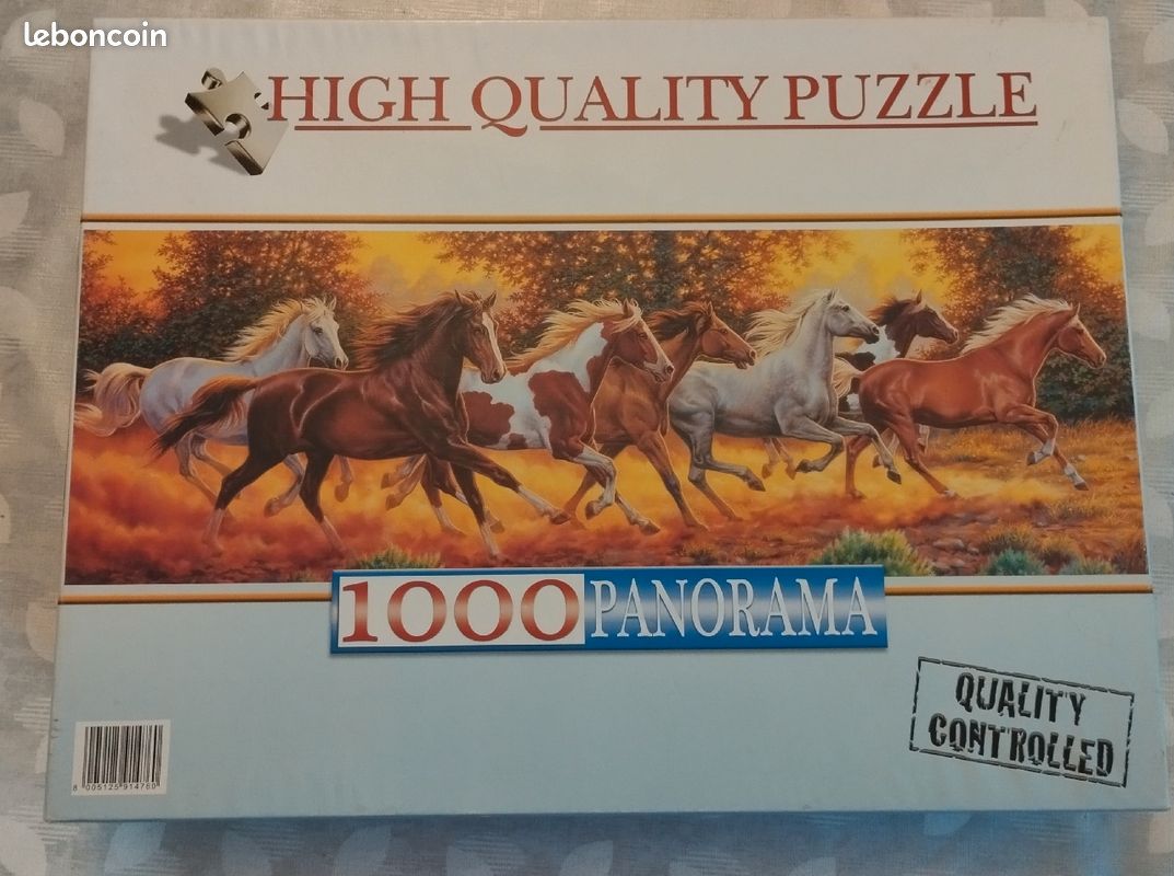 Puzzle 1000 pièces panorama chevaux (image 1)