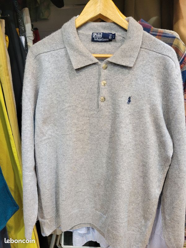 Pull laine gris vintage Ralph Lauren (image 1)